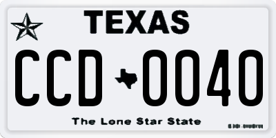 TX license plate CCD0040