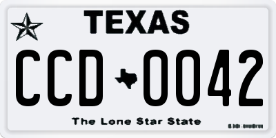 TX license plate CCD0042