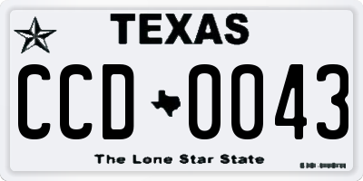 TX license plate CCD0043