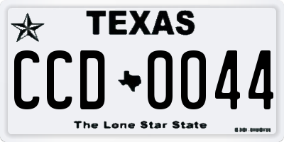 TX license plate CCD0044