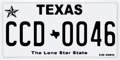 TX license plate CCD0046