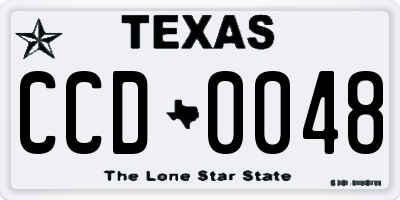 TX license plate CCD0048