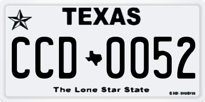 TX license plate CCD0052