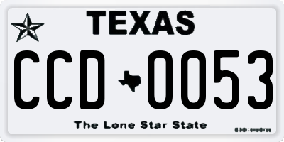 TX license plate CCD0053