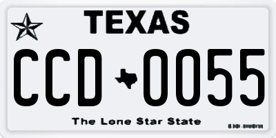 TX license plate CCD0055