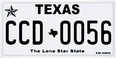 TX license plate CCD0056