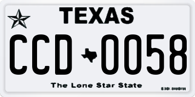 TX license plate CCD0058