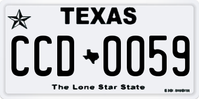 TX license plate CCD0059
