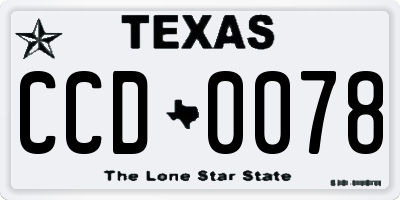 TX license plate CCD0078