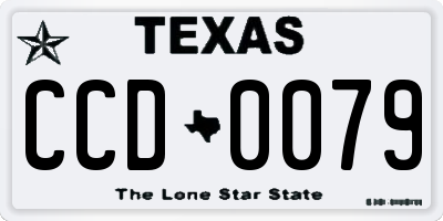 TX license plate CCD0079