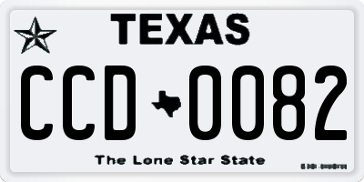TX license plate CCD0082