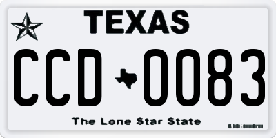 TX license plate CCD0083