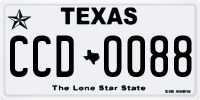 TX license plate CCD0088