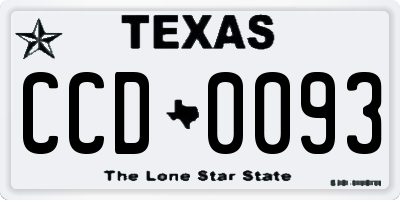 TX license plate CCD0093