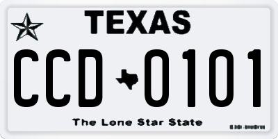 TX license plate CCD0101