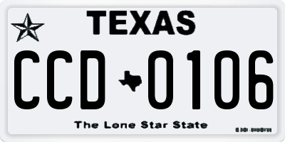 TX license plate CCD0106