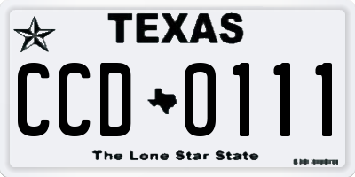TX license plate CCD0111