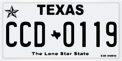 TX license plate CCD0119