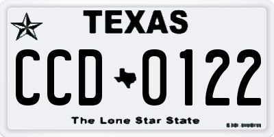 TX license plate CCD0122