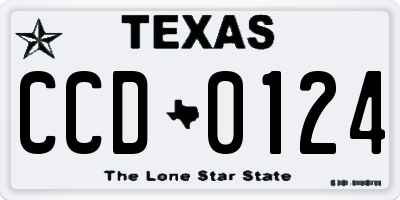 TX license plate CCD0124