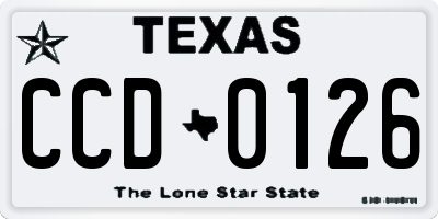 TX license plate CCD0126