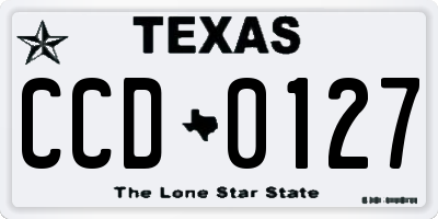 TX license plate CCD0127