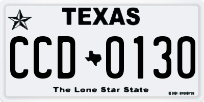 TX license plate CCD0130
