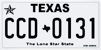 TX license plate CCD0131