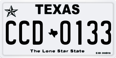 TX license plate CCD0133