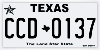TX license plate CCD0137