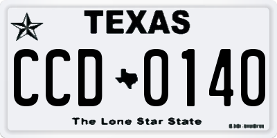 TX license plate CCD0140