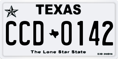 TX license plate CCD0142