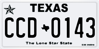 TX license plate CCD0143