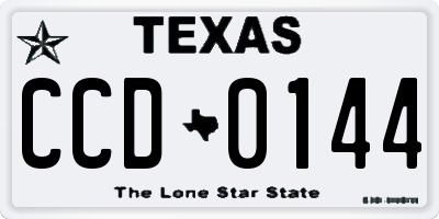 TX license plate CCD0144