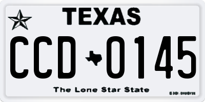TX license plate CCD0145