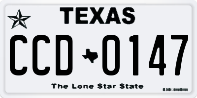 TX license plate CCD0147