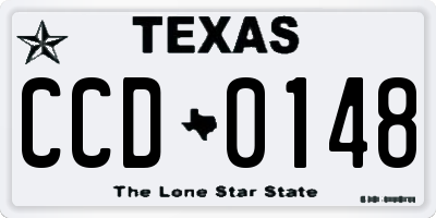 TX license plate CCD0148