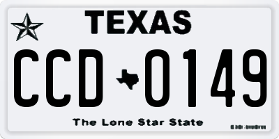 TX license plate CCD0149