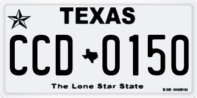 TX license plate CCD0150