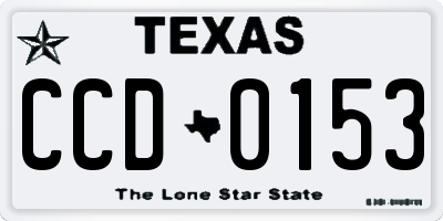 TX license plate CCD0153