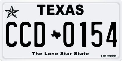 TX license plate CCD0154