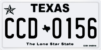 TX license plate CCD0156