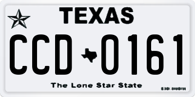 TX license plate CCD0161