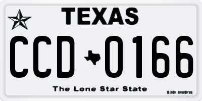TX license plate CCD0166