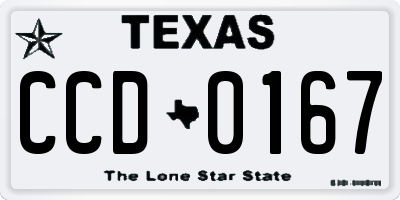 TX license plate CCD0167