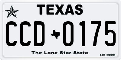 TX license plate CCD0175