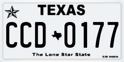 TX license plate CCD0177