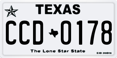 TX license plate CCD0178