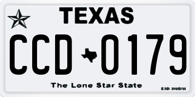 TX license plate CCD0179