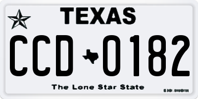 TX license plate CCD0182